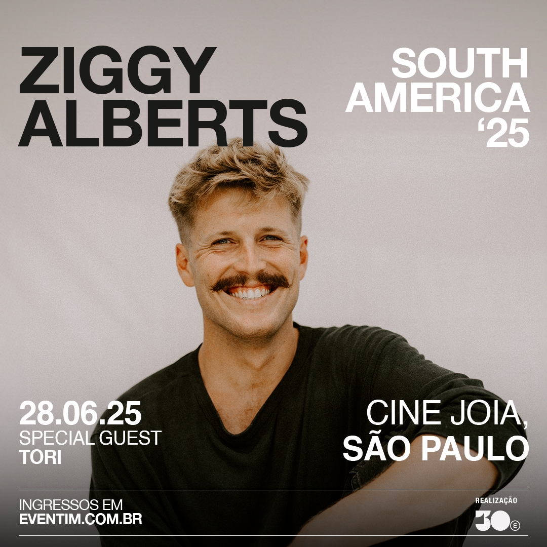 Ziggy Alberts apresenta a New Love Tour em São Paulo, dia 28 de junho