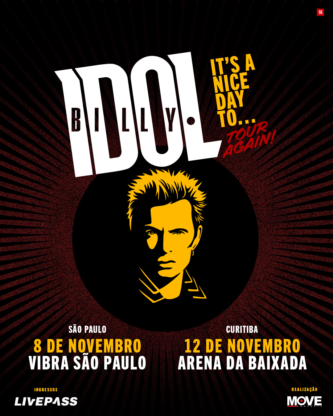 Billy Idol volta ao Brasil para shows em novembro