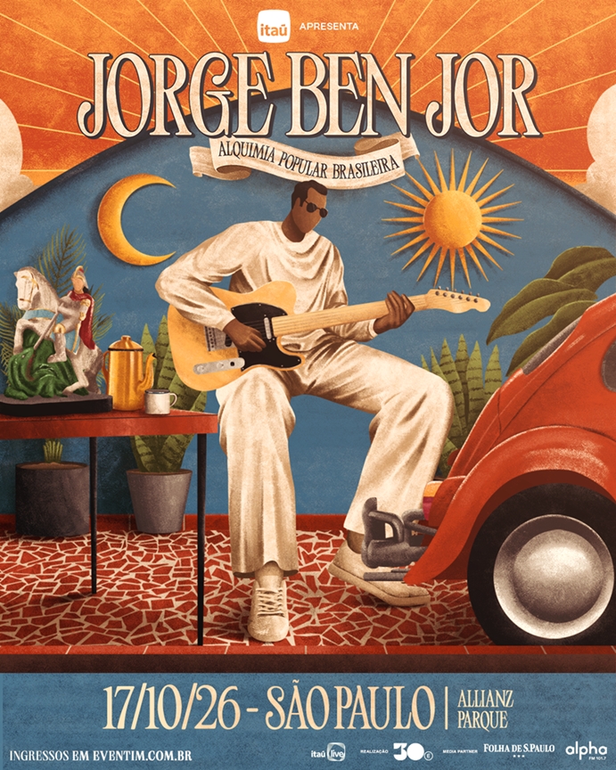Jorge Ben Jor no Allianz Parque: veja ingressos e preços. KV_Jorge_Ben_Jor Ilustração: Gabriel Diogo