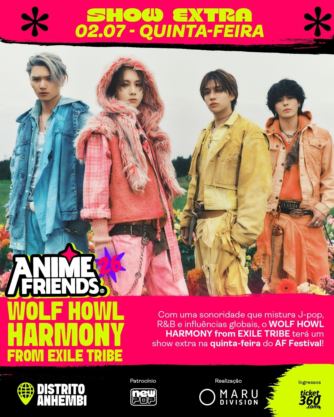 WOLF HOWL HARMONY estreia no Brasil com dois shows no Anime Friends 2026