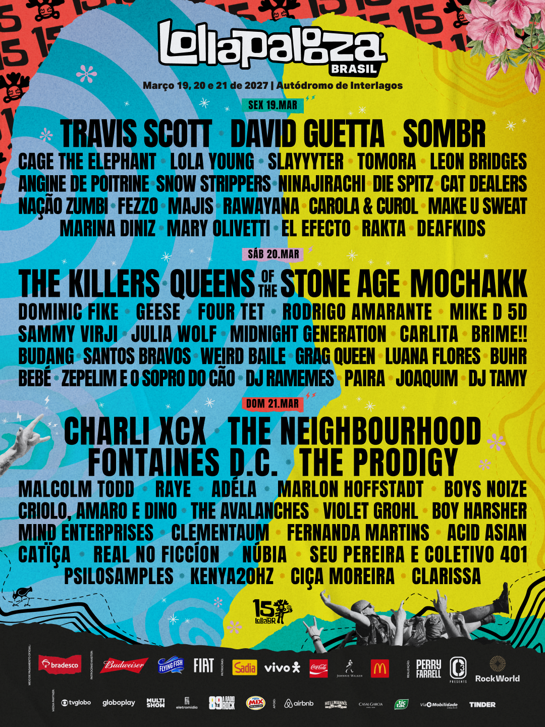 Lollapalooza Brasil 2027 revela atrações por dia